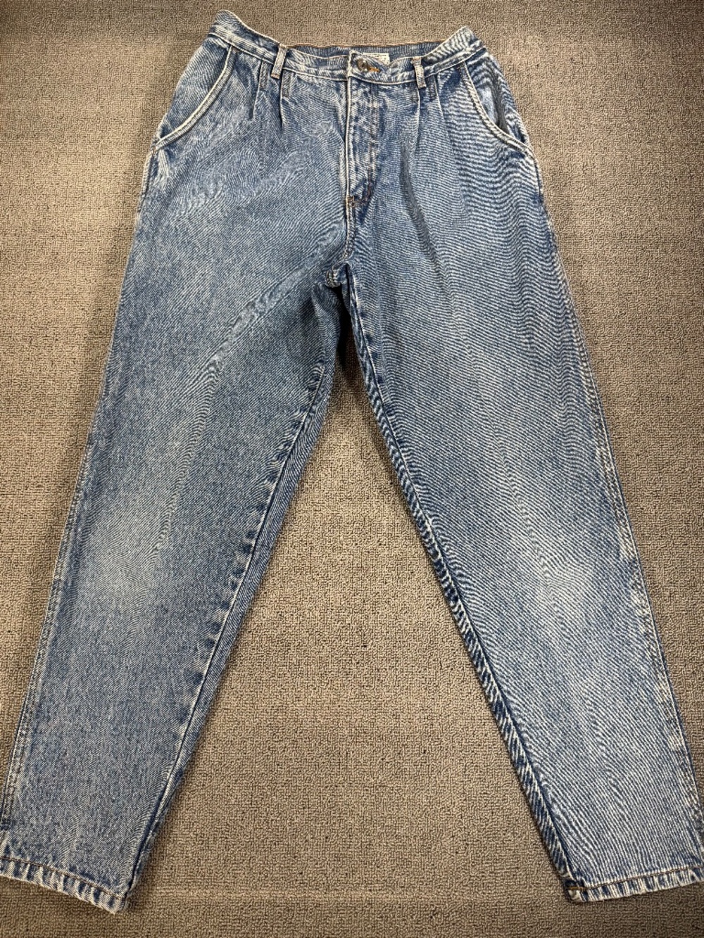 Vintage Bill Blass Women’s M High Rise Pleated Tapered Mom Jeans 100% Cotton